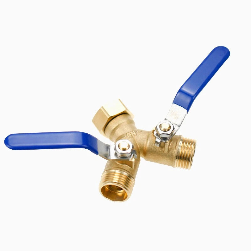 Brass Two-way Valve Long Handle Garden Irrigation 3/4 American Anti-corrosion and Anti Rust Interface Hose Splitter Oasis Select