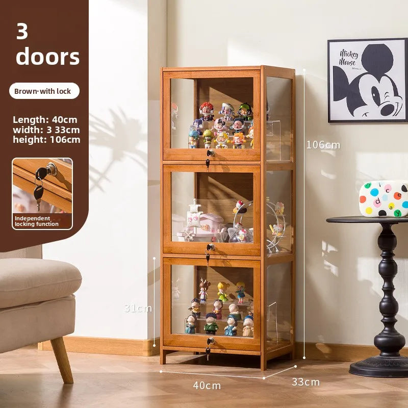Figure display cabinet with lock acrylic display stand transparent dustproof model building block ornament shelf display box Oasis Select Three doors 40 long