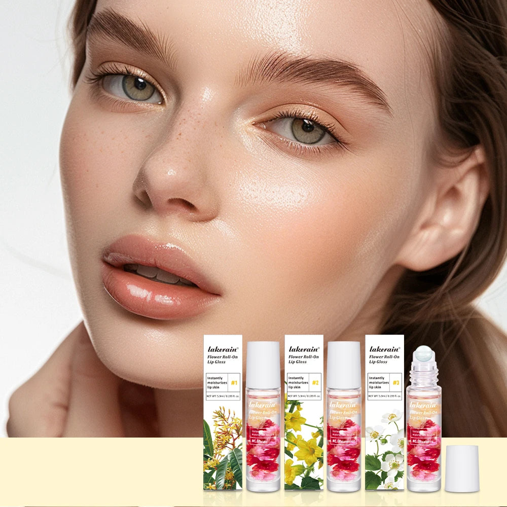Blossom Roll-On Lip Oil Gloss | Real Flowers, Fruity Scents