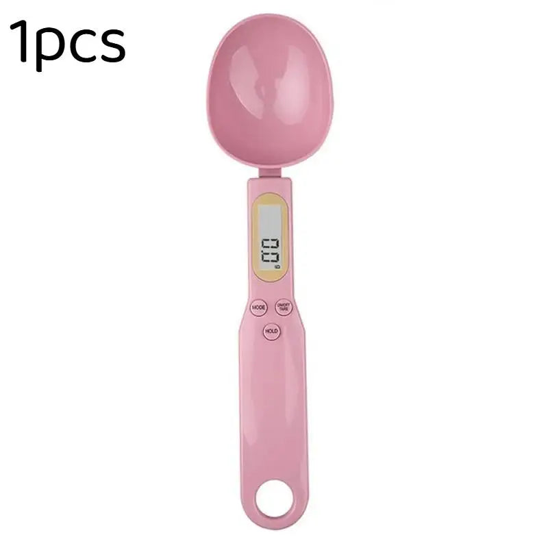 1/2Pcs Digital Measuring Spoon Scale Easy to Clean LCD Display 0.1-500g Food Weighing Tool for Kitchen Baking Pet Food Measuring Oasis Select Pink