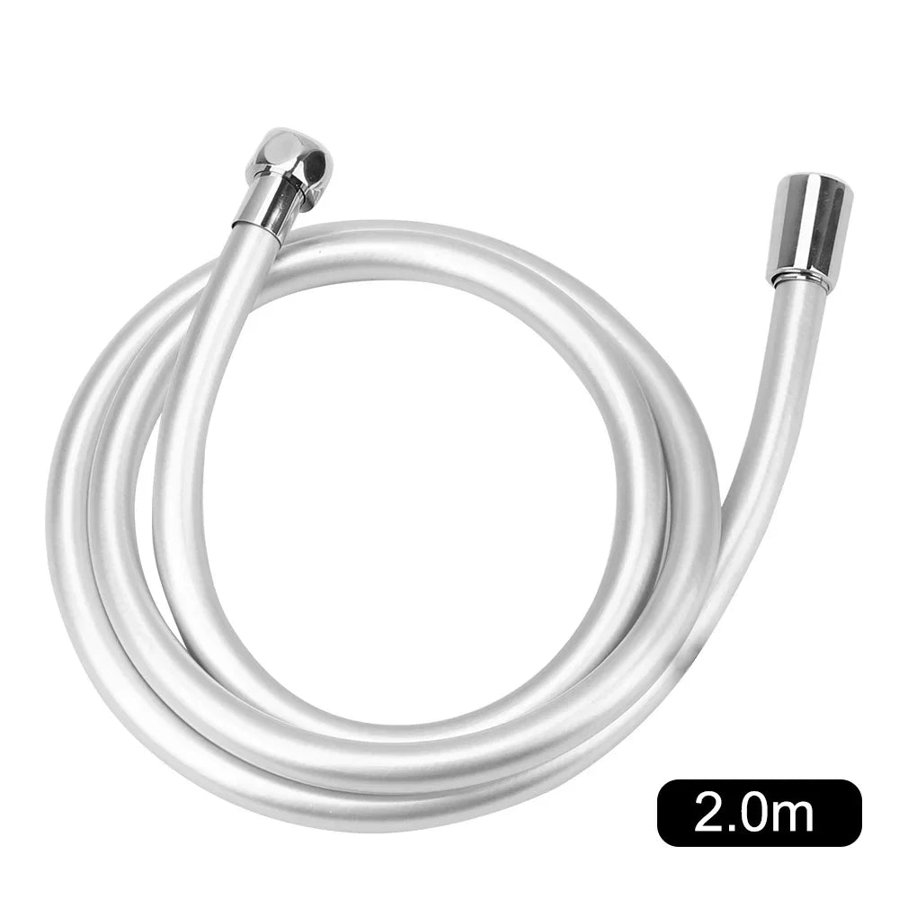 PVC Handheld Shower Head Hose Universal Flexible Anti Winding Explosion-proof Water Tube Bathroom Faucet Hose Extension Pipe Oasis Select 2M silver