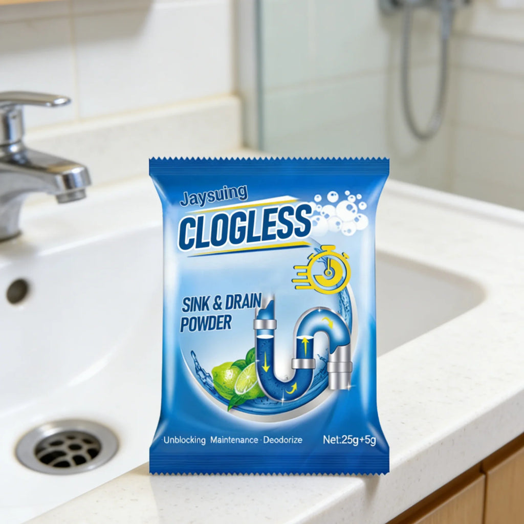 Jaysuing Drain Cleaner Powder Effective Decomposition Powerful Cleaning Deodorize Maintenance Gentle Formula Sink Drain Powder Oasis Select