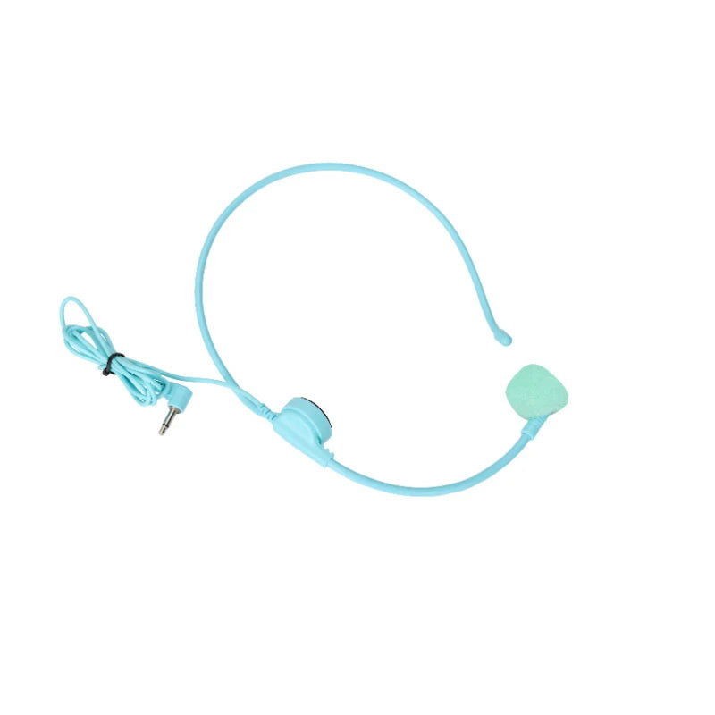 1pcs 3.5MM Headworn Wired Microphone Headset Pink Voice Amplifier Speaker Clear Sound Mic For Conference Guide Speech Teacher Oasis Select one size blue