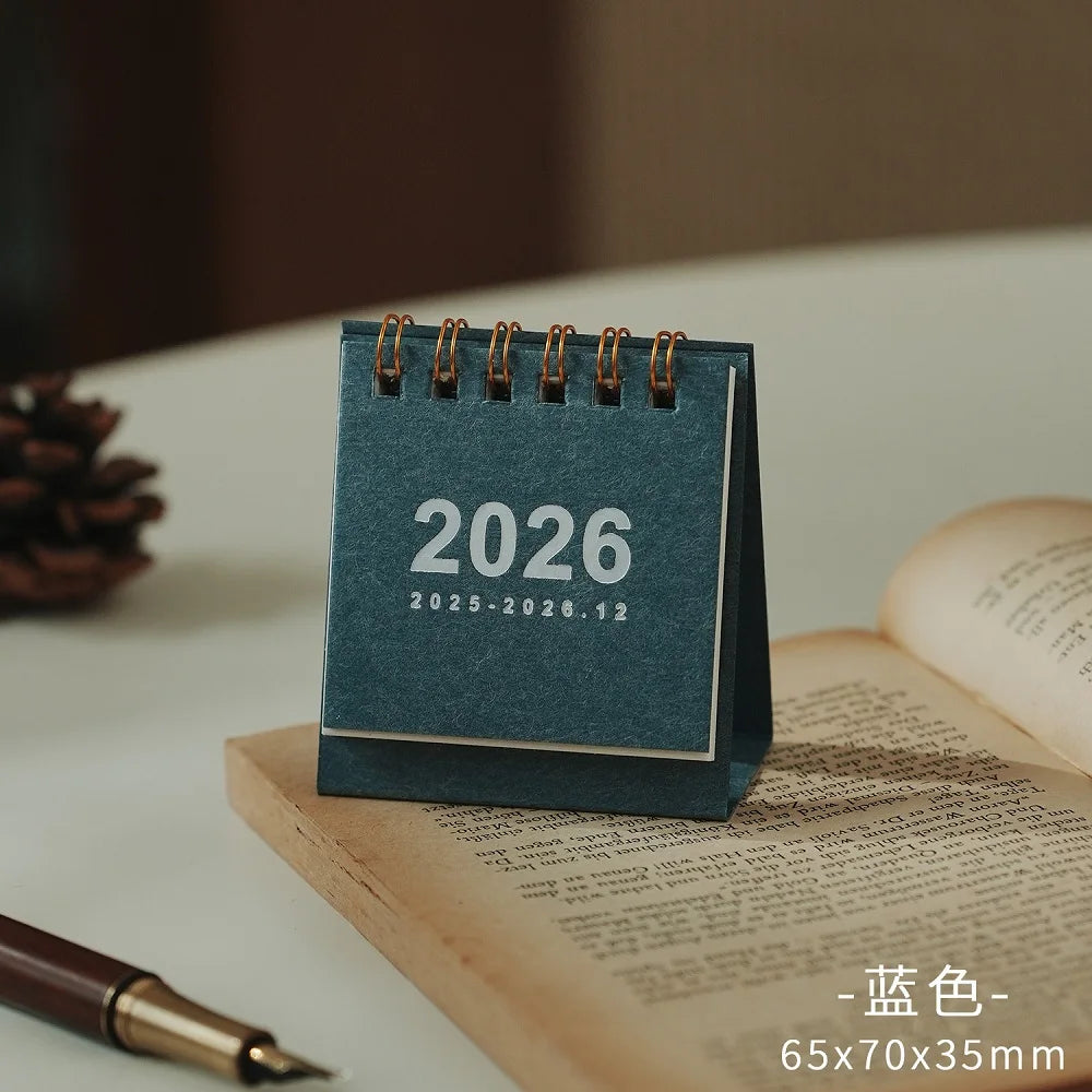 2026 Mini Desktop Calendar Creative Planning Desk Calendar for School, Dormitory, Room, Desktop Decoration, Office Stationery Oasis Select Blue