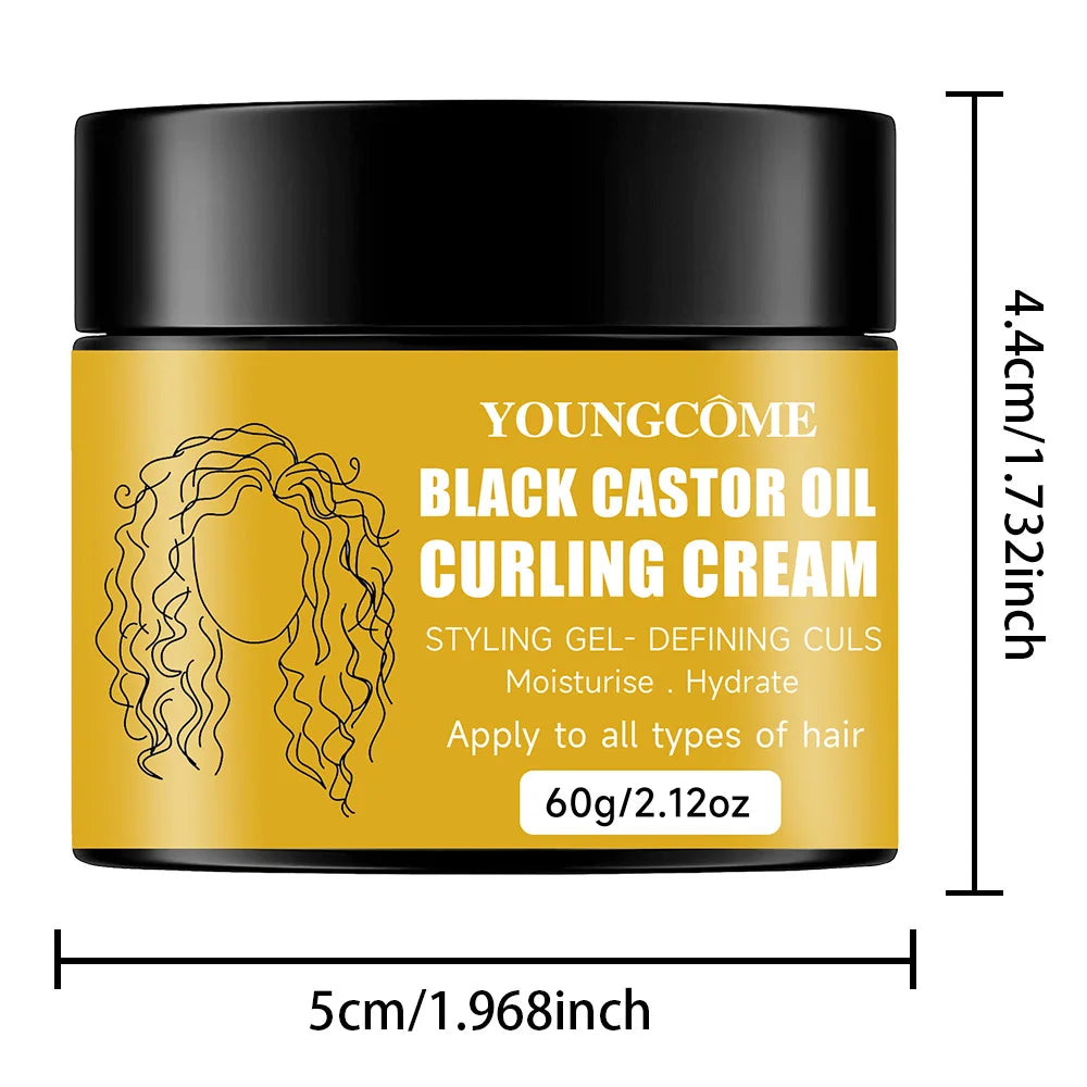 Black Castor Oil Curl Defining Cream – Anti-Frizz & Hydrating Curl Defining Cream Oasis Select 60g