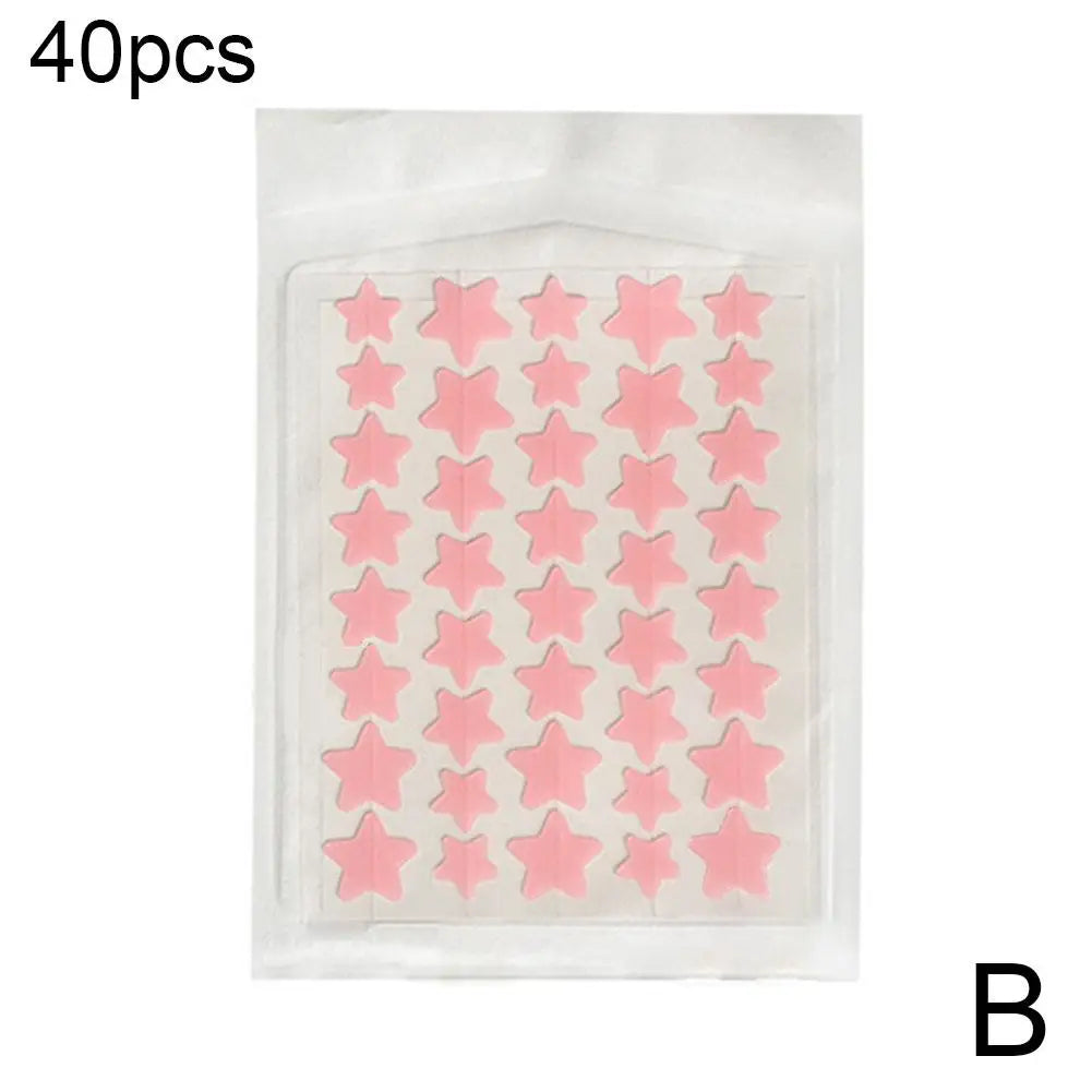 35/40Pcs Colorful Cute Star Heart Shaped Acne Treatment Sticker Invisible Acne Cover Pimple Patch Skin Care Oasis Select pink 40 counts