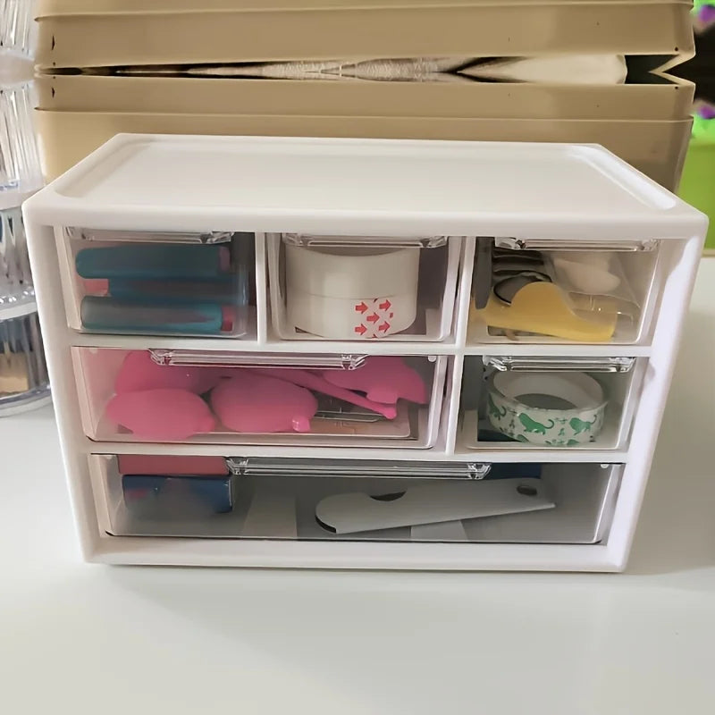 Six-compartment Drawer Storage Box, Drawer Bead Small Jewelry Storage Box, Plastic Storage Box, Convenient and Lightweight Oasis Select