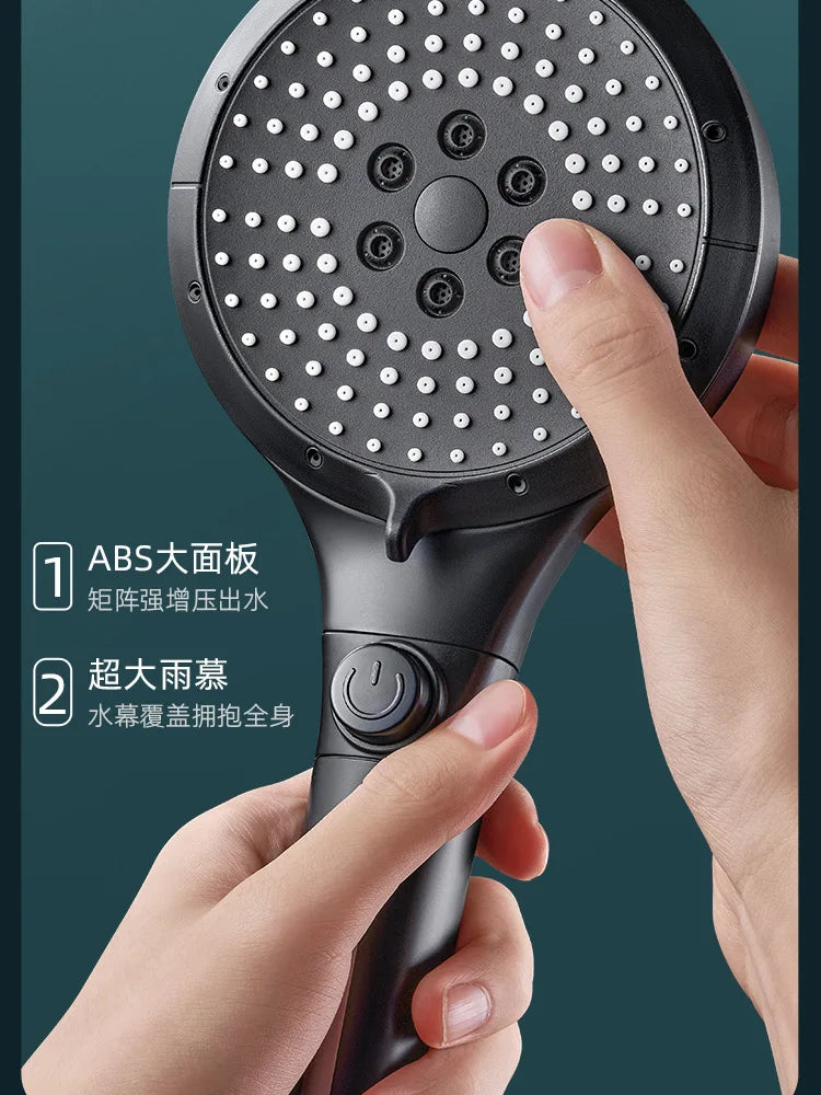 New 6 Modes Shower Head High Pressure Shower One-Key Stop Water Massage Shower Head With Filter Element Bathroom Set Accessories Oasis Select