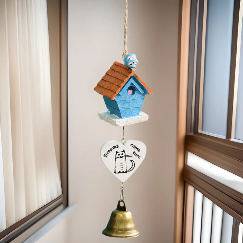 Japanese-style Resin Wind Chimes, Room Bells, Car Pendants, Cartoon Black Cat Birthday Gifts, Balcony Sunny Day Doll Sets Oasis Select