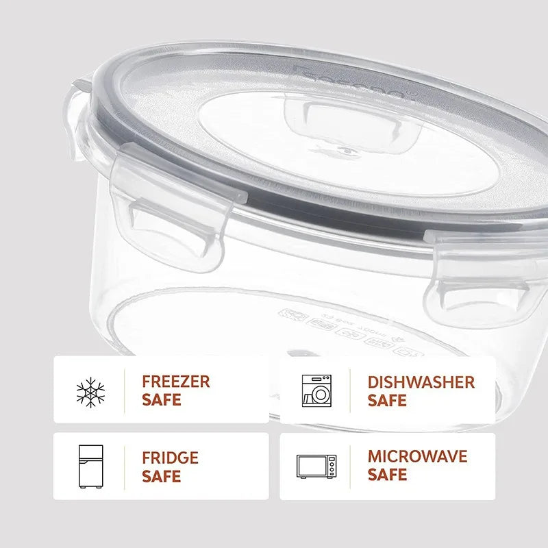 12pcs Airtight Food Storage Containers, 5 Sizes BPA-Free PP Stackable Reusable Snap Lid for Fruits Veggies Meat Meal Prep Fridge Oasis Select