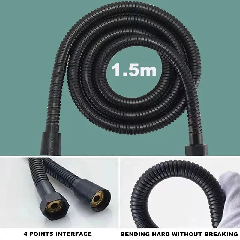 Shower Head 5 Modes Adjustable High Pressure Water Saving Shower Head Water Massage Shower Head Hook Hose Bathroom Accessories Oasis Select