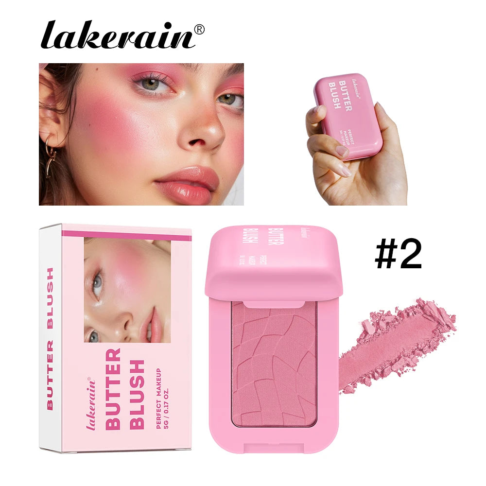 Single Color Butter Blush Matte Natural Cheek Tint Waterproof Face Contouring Cosmetics Blush Powder Face Soft Female Makeup Oasis Select butter blush 2