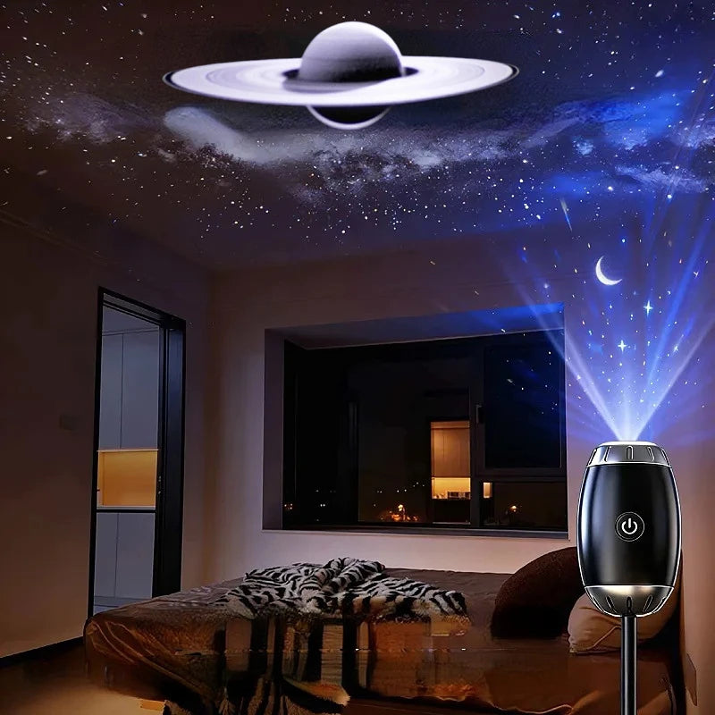 LED Car Atmosphere Projector Light Mini Galaxy Starry Sky Ambient Lamp Romantic Saturn Star Light for Bedroom Car Roof Decor Oasis Select