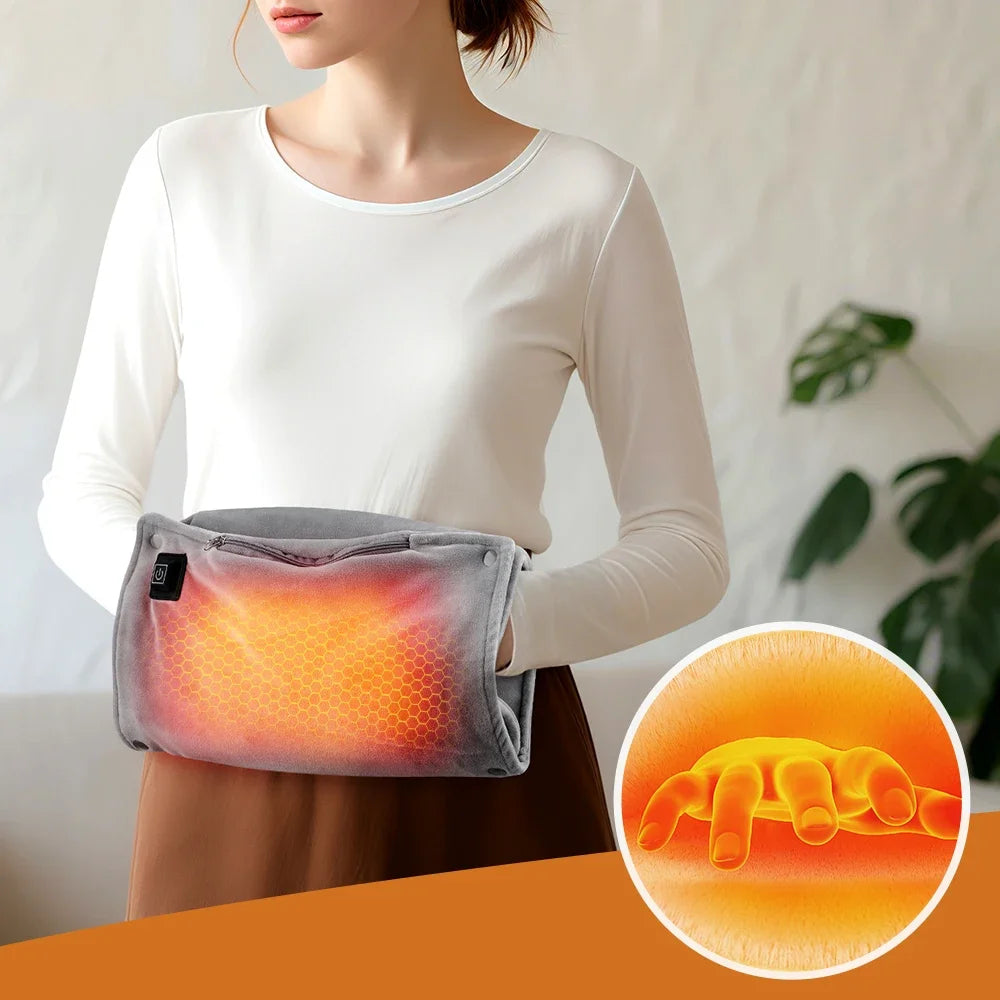 USB Electric Hand Warmer Bag – 3 Heat Levels, Graphene Heated Pad