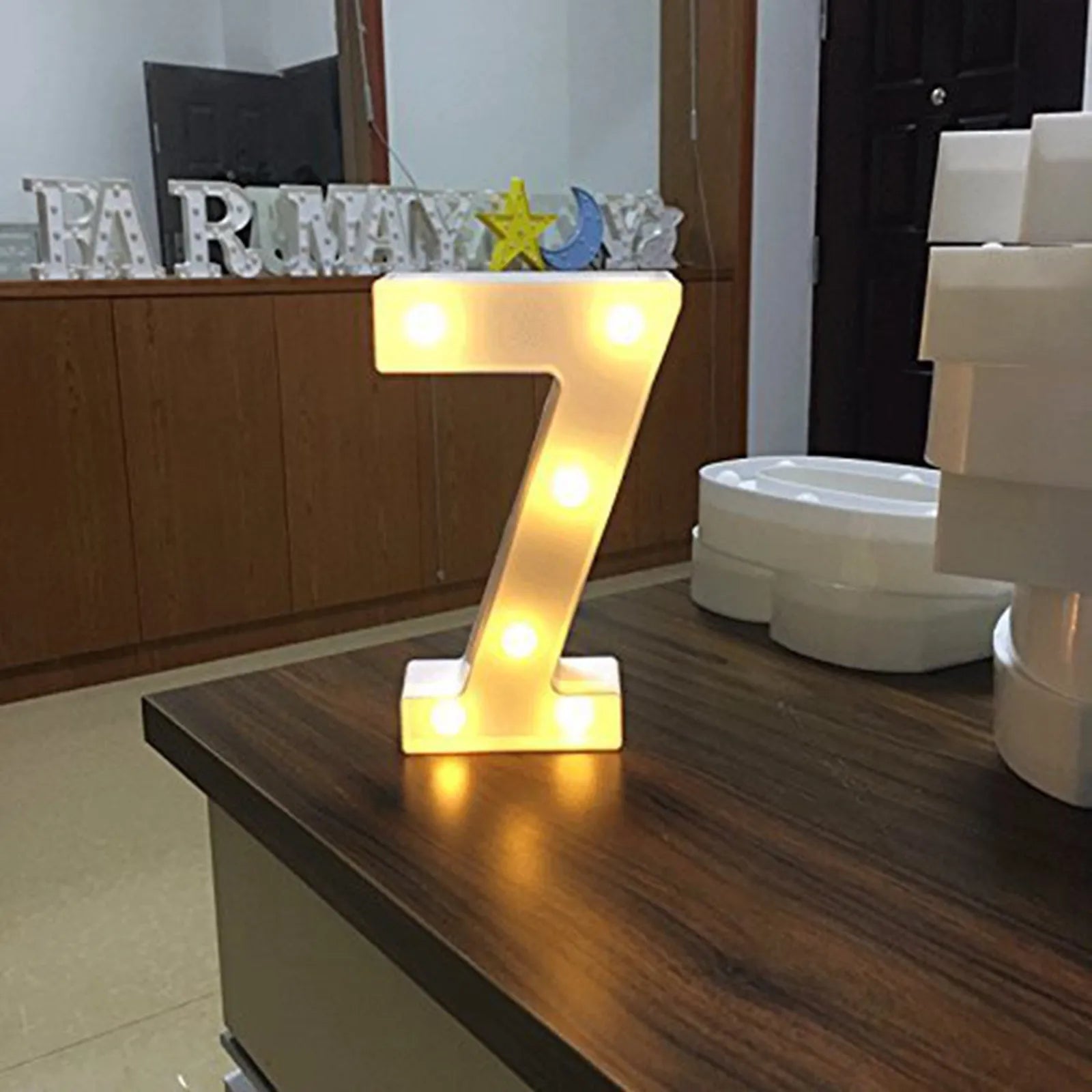 Light Up Letter Led Alphabet Number Plastic Battery Operated Party Sign Wedding Festival Stand Decoration No Batteries Included Oasis Select H