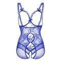 Sexy Lace Cupless Teddy Sexy Lingerie Open Cup Bra Erotic Lenceria Costume Babydoll Crotchless Sexy Bodysuit Big Size Oasis Select Blue XXXXXL