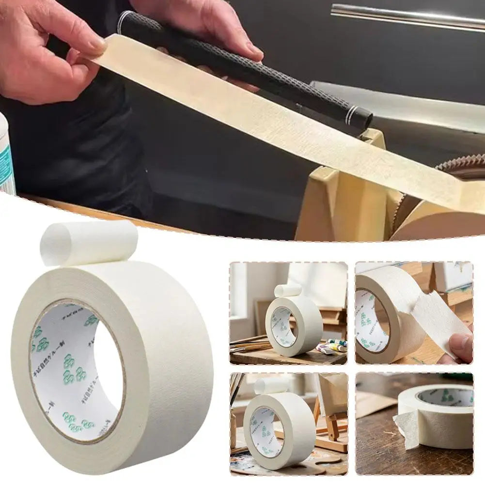 50mmx50m Painter Masking Tape Writable No Residue Easy Tear Single Side Paper Tapefor Car Wall Floor Painting Packaging Sealing Oasis Select