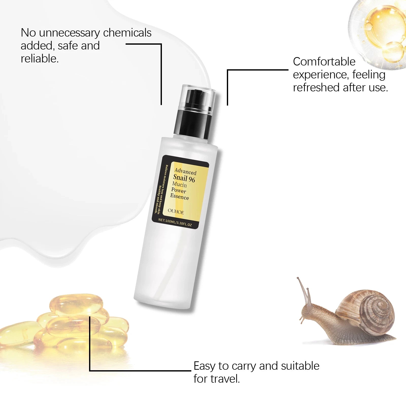 Snail 96 Mucin Power Essence Fading Fine Lines Moisturizing Lifting Firming Smoothing Nourishin Brightening Skin Care Oasis Select