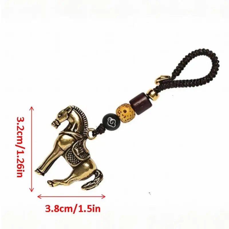 2026 Chinese Zodiac Horse Copper Feng Shui Lucky Pendant Keychain Pendant Keychain Charm Oasis Select