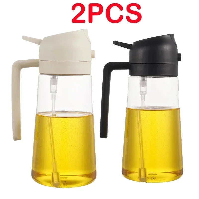 Olive Spray Dispenser Oil Dispenser Bottle for One Kitchen Oil Spray Oil Polisher Bottle Kitchen Storage for Camping Bbq Baking Oasis Select 2PCS-White Black