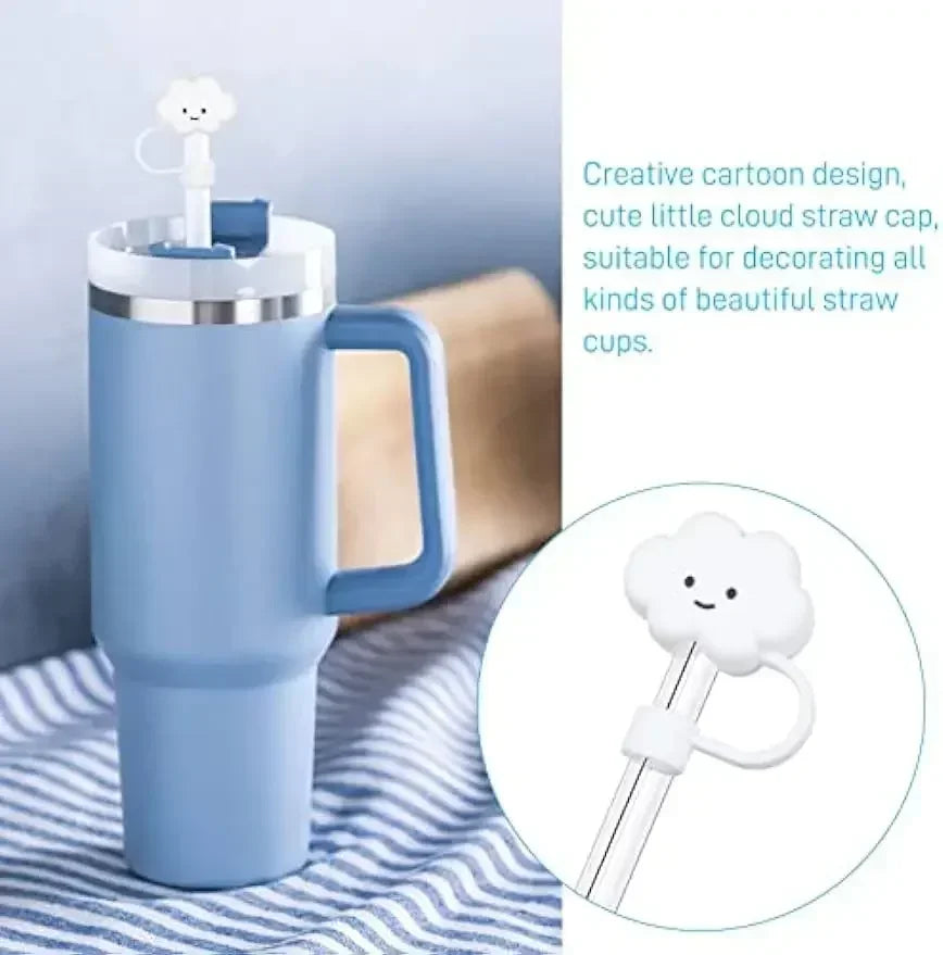 3-pack of 10mm Cute Silicone Cloud Straw Lids for Stanley 30 and 40 Oz Glasses Oasis Select