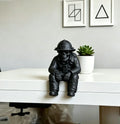 Spooky Skeleton Firefighter Shelf Decor Miniature Sitting Figurines Ornaments for Desktop Mantel & Halloween Displays Home Decor Oasis Select Firefighter black