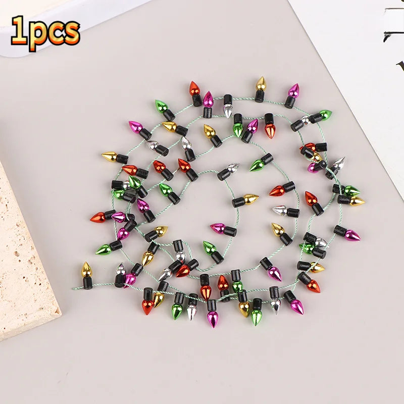 One Or 2pcs 1m Dollhouse String Lights Mini Furniture Accessories Fake Lights String Christmas Party Decoration Oasis Select MR-03