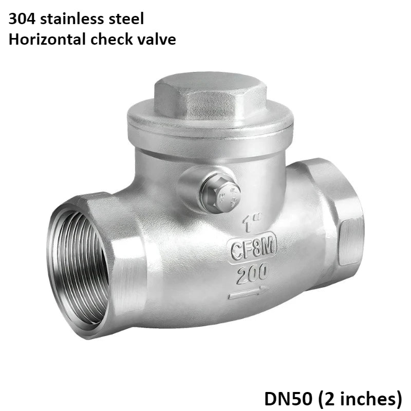304 Stainless Steel Horizontal Check Valve 2/3/4/6 Point Swing Check Valve Internal Thread Oasis Select DN50 (2 inches) Check valve 304 Stainless steel