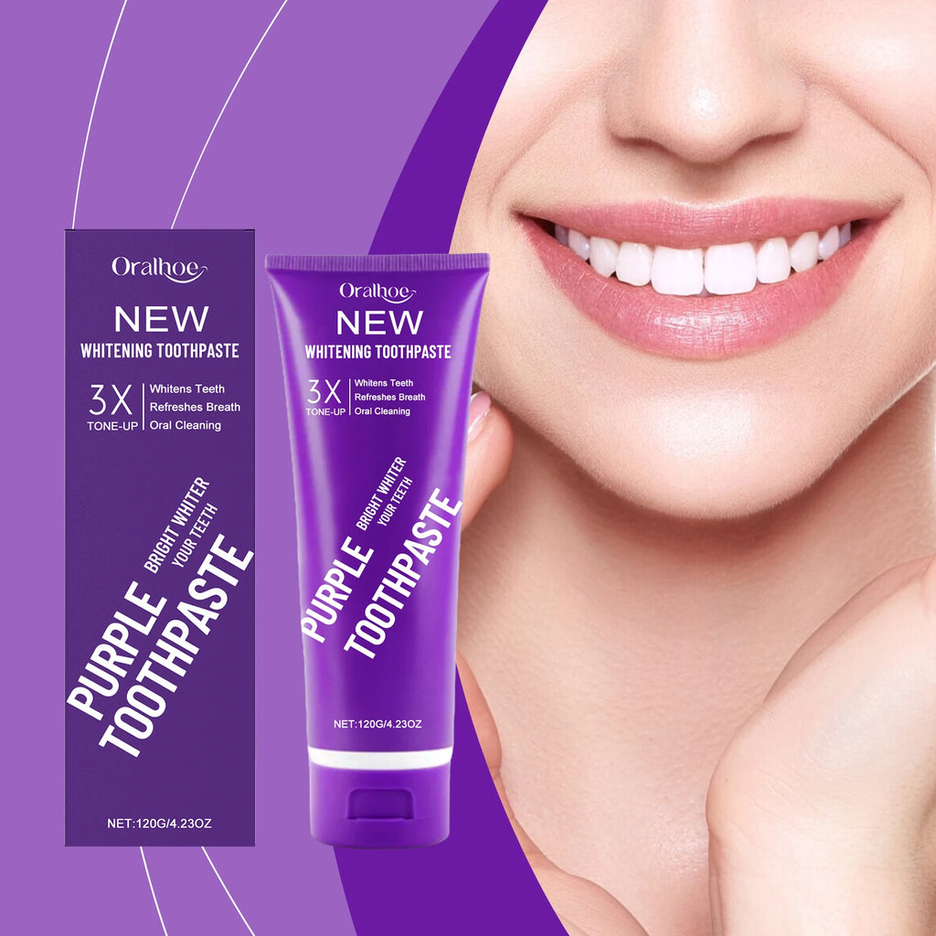 Purple Corrector Toothpaste Remove Tartar Plaque Reduce Yellowing Teeth Deep Cleansing Stains Whitening Tooth Oral Clean Care Oasis Select