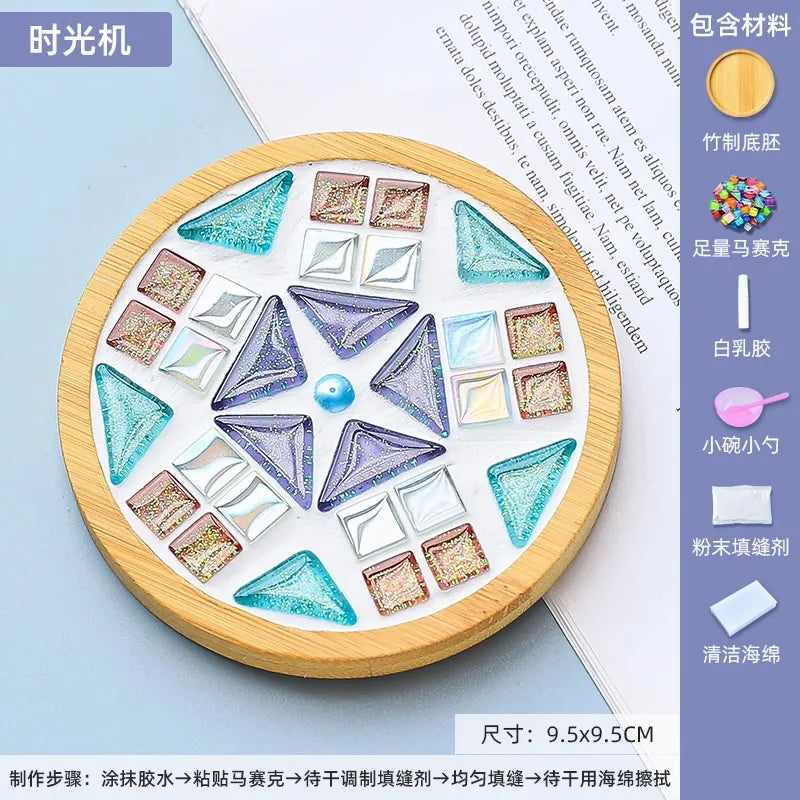 Mosaic Coasters DIY Creative Children's Handmade Material Pack Event New Year's Easter Handmade Diy Gifts Oasis Select Circle A 9 9cm