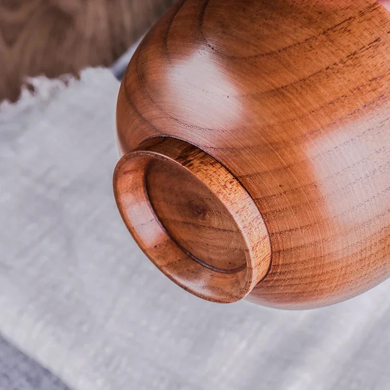 Japanese Style Acacia Wooden Bowl for Children's Dining Anti DropBowl Exclusive Wooden Bowl Retro Home Tableware Set Salad Bowl Oasis Select