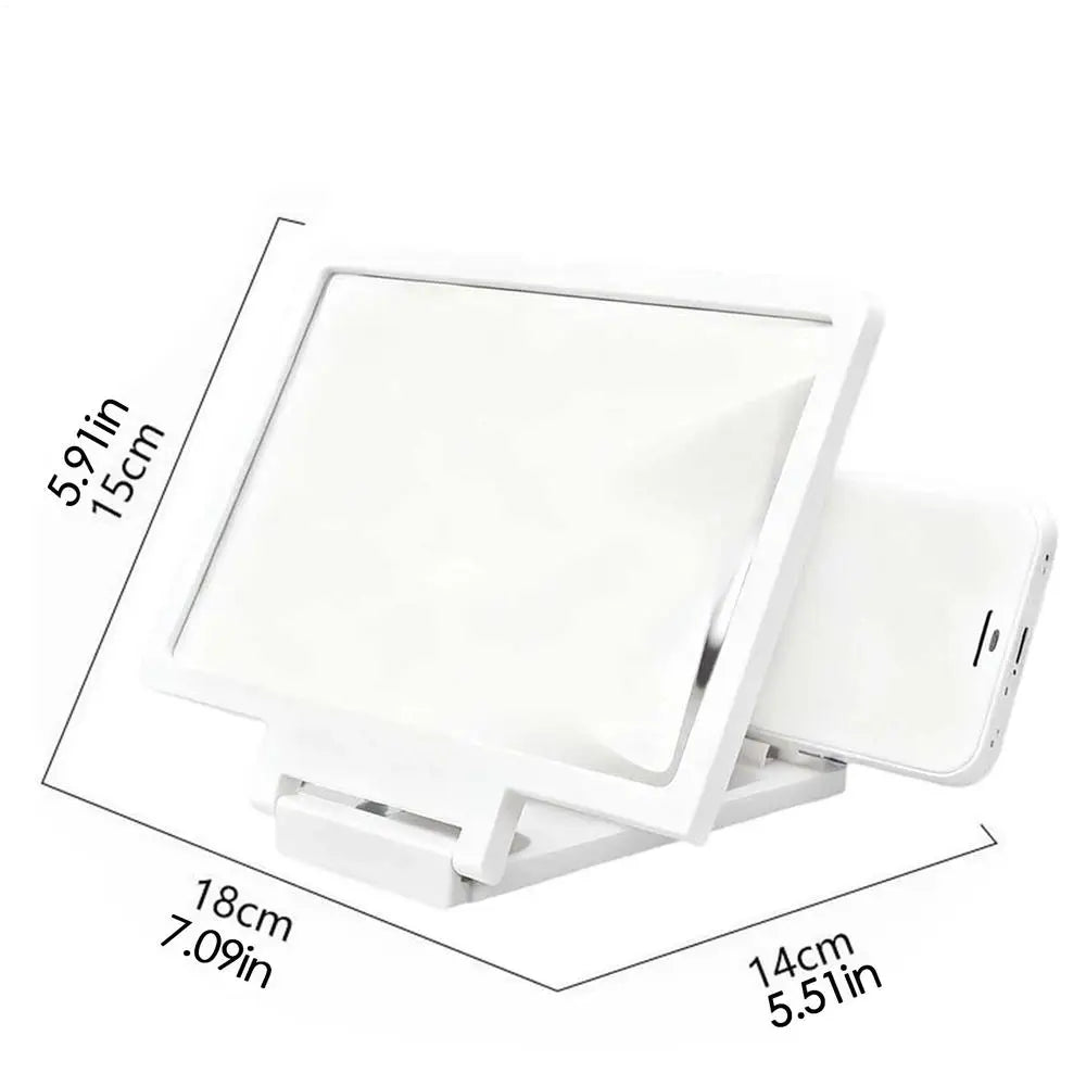 Screen Magnifier for Phone Foldable Magnifying Enlarger Tool Portable Phone Screen Magnifier for Daily Reading Learning Movie Oasis Select White