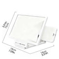 Screen Magnifier for Phone Foldable Magnifying Enlarger Tool Portable Phone Screen Magnifier for Daily Reading Learning Movie Oasis Select White