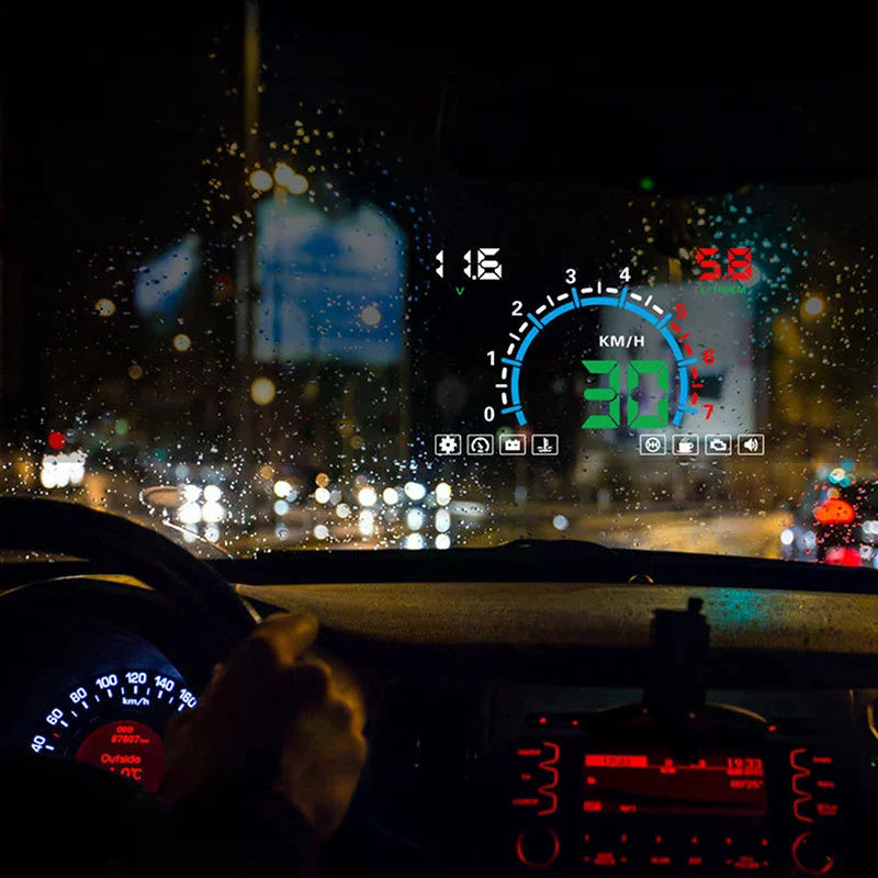 Car Driving Information Head Up Display Speedometer Oil Consumption Speed Water Temperature Windshield Projector OBD2 HUD Truck Oasis Select Default Title