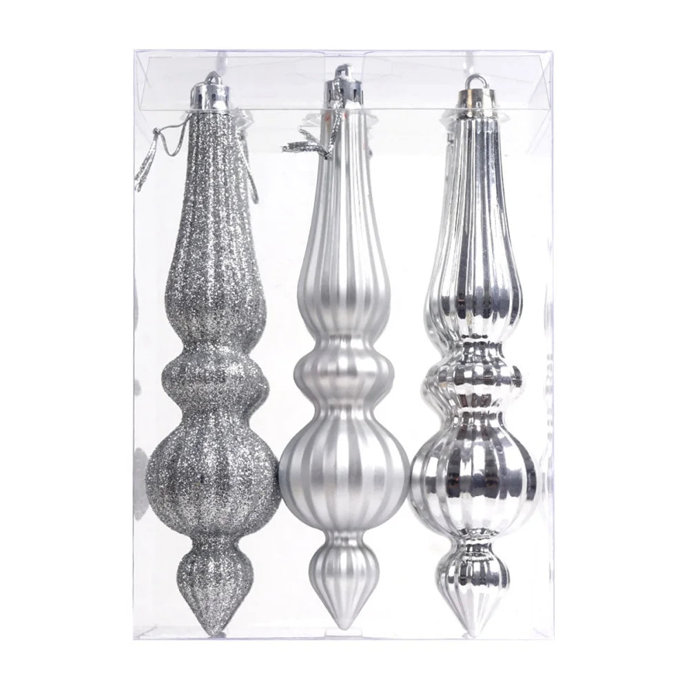 6-Piece Glitter Electroplated Christmas Tree Ornaments Set