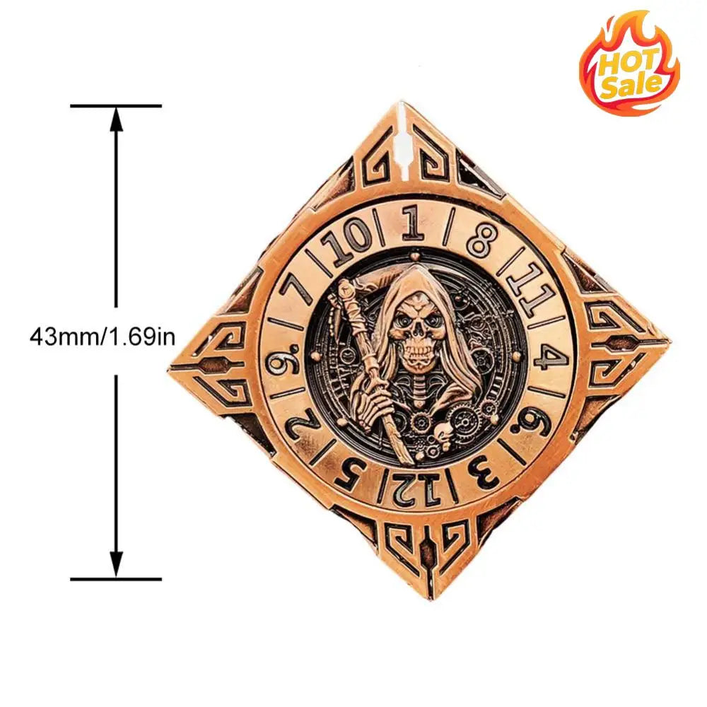 7 In 1 Metal Mechanical Dice Multi-Purpose Fingertip Gyro Dice Wear Resist Creative Dice Board Game for Dungeons and Dragons RPG Oasis Select