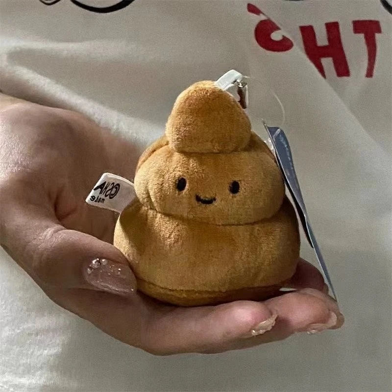 Cute Poo Shaped Mini Plush Pendant Funny Expression Bag Charm Novelty Stress Relief Key Hanging Ornament Joke Gift Oasis Select