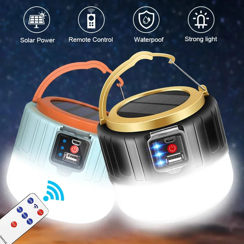 LED Camping Light Waterproof Rechargeable Tent Lamp Portable Lanterns Emergency Lights Market Lamp Energy Saving Bulb Oasis Select