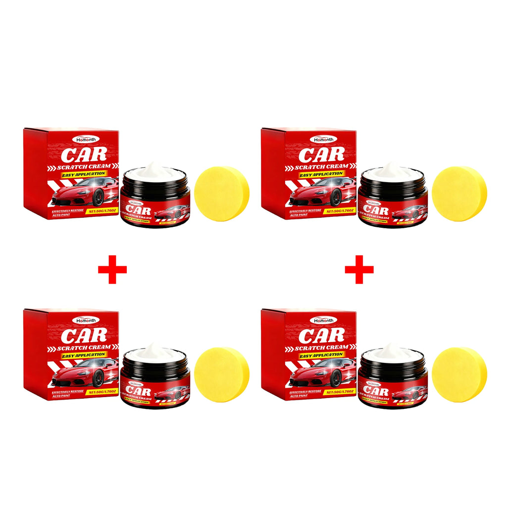 Car Scratch Remover Cream with Sponge Auto Paint Scratch Remover Polishing Paste for Car Scuffs Swirls Fine Lines Cleaning Care Oasis Select 4pcs