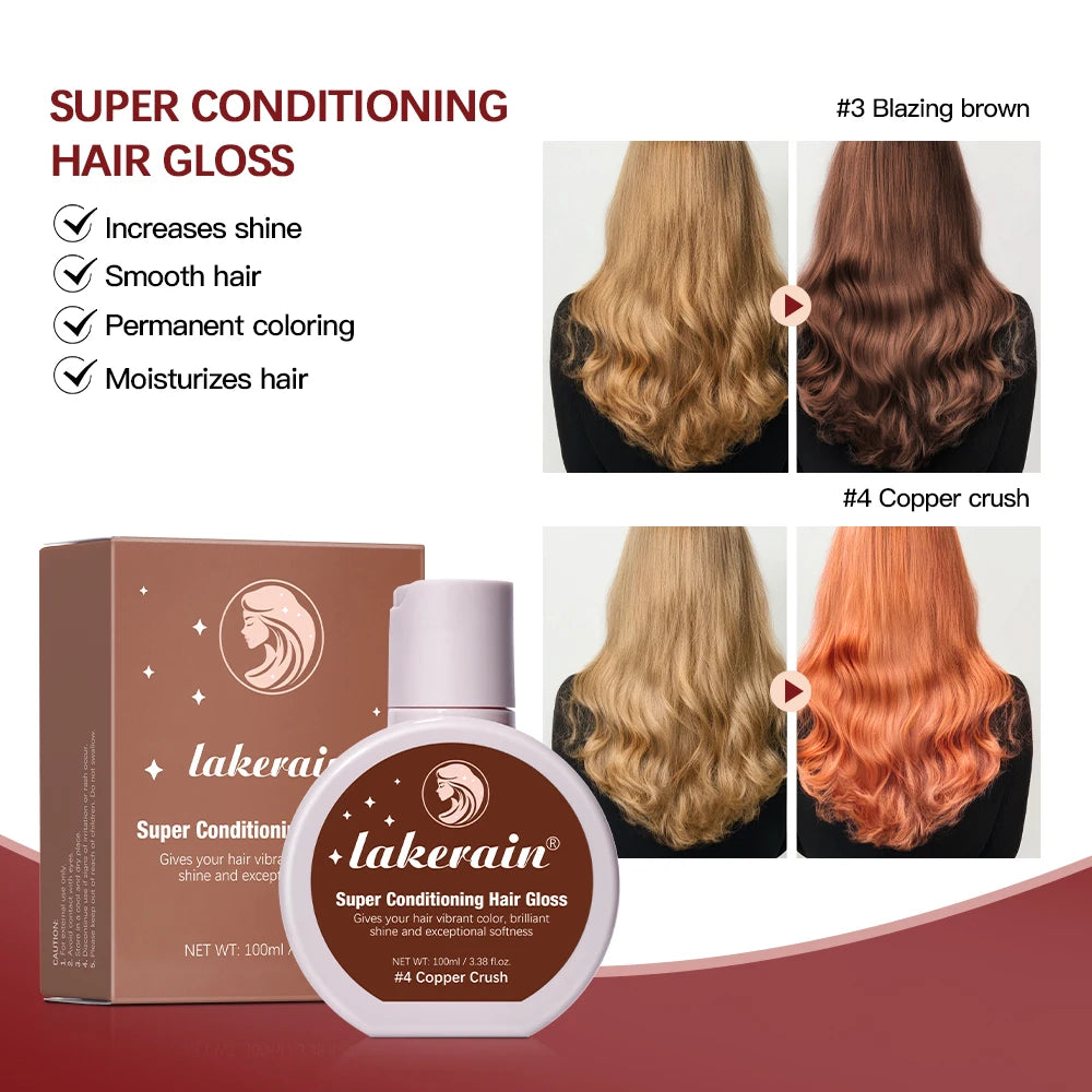 Super Conditioning Hair Gloss Hydrating Semi-Permanent Long-lasting Color Hair Glaze Gloss Deep Nourishing & Repair Damaged Hair Oasis Select