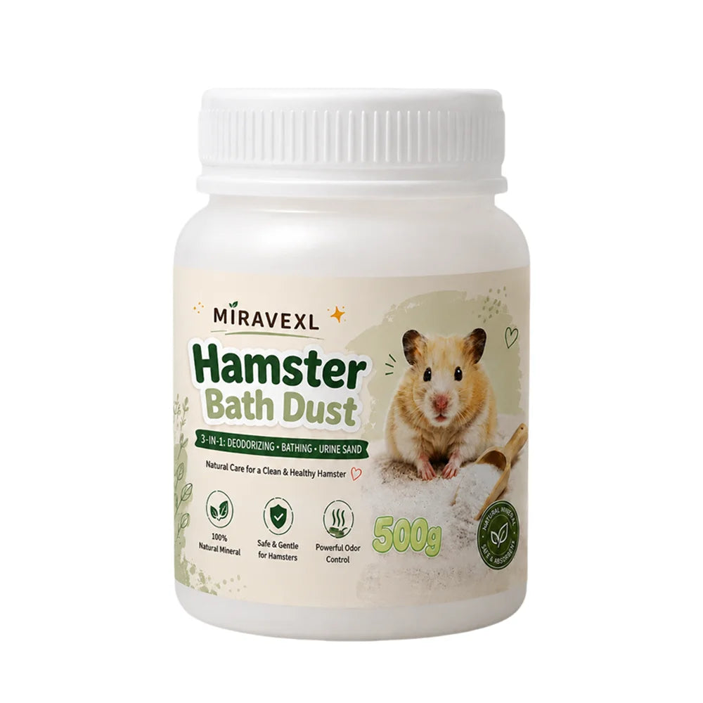 Hamster Bath Dust Sand Deodorizing Urine Sand for Chinchilla Gerbil Small Pet ToiletOdor Control Bedding Soft Safe Natural Oasis Select 500g