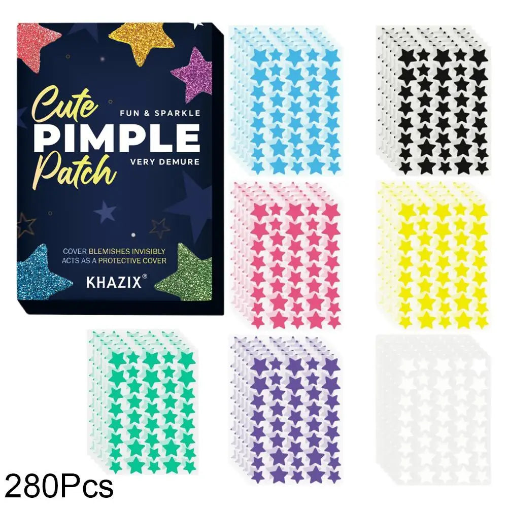 Colorful Stars Pimple Patches, 240/280PCS Cute Acne Blemishes Covering Stickers Invisible Hydrocolloid Acne Patch Zit Stickers Oasis Select C-280pcs