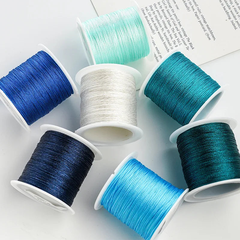 0.4mm 50m Crafts Nylon Cord For Jewelry Making Beading Braided Nylon Satin String for Bracelets Rattail Trim Chinese Knot Oasis Select