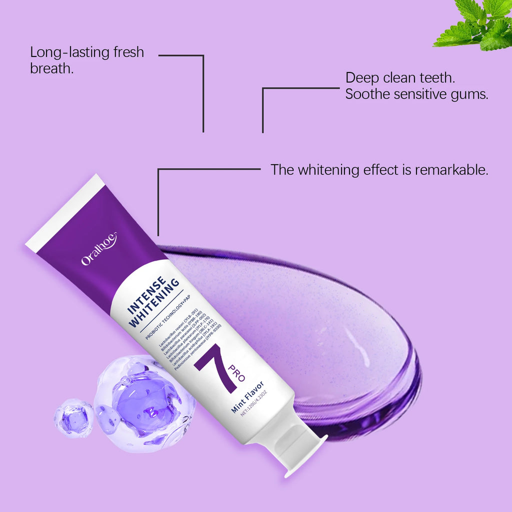 Purple Hydroxyapatite Whitening Toothpaste Removal Plaque Stain Dental Bleaching Cleaning Oral Hygiene Fresh Breath Toothpaste Oasis Select