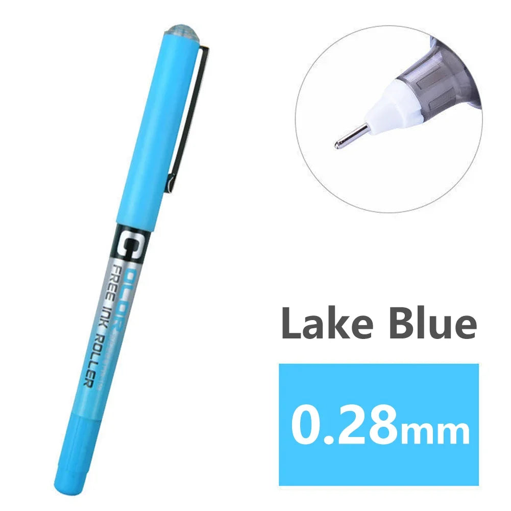 Fine Nib Gel Pen Student School Office Stationery 0.28mm/0.38m/0.5mm Fine Nib Gel Pen Big Ink Capacity Ballpoint Pen Drawing Pen Oasis Select 0.28mm Lake Blue