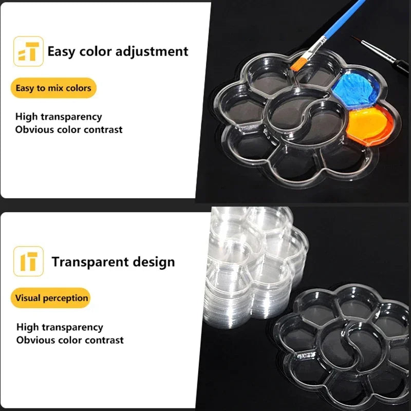 10Pcs Painting Water Color Watercolor Mixers Disposable Color Mixing Plate Color Pallet Watercolor Mixers Oil Painting ﻿ Oasis Select