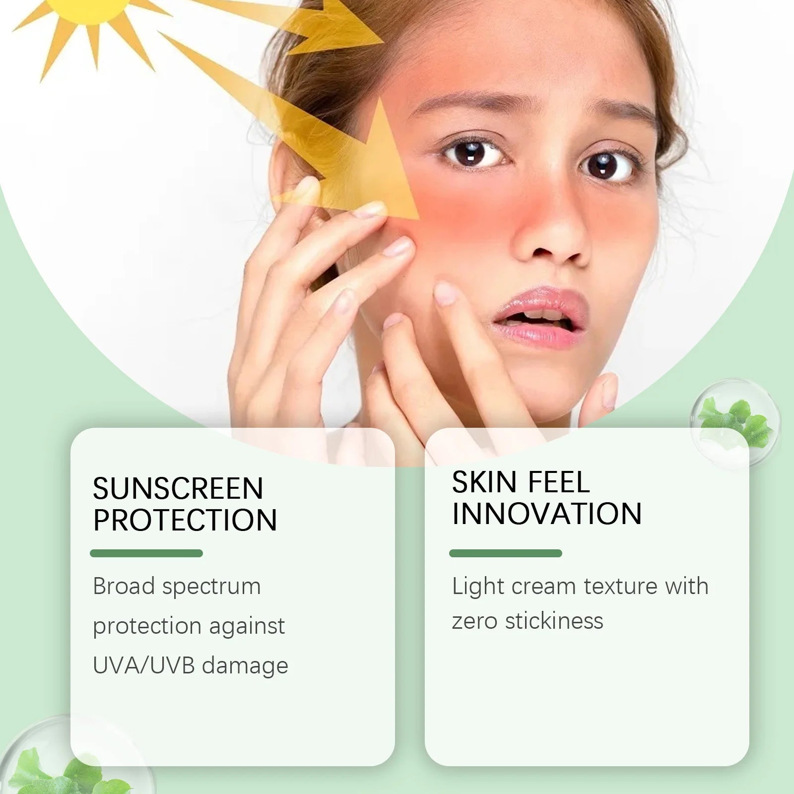 Ouhoe SPF 50 Centella Facial Sunscreen – UV Defense 50g Facial Sunscreen Oasis Select