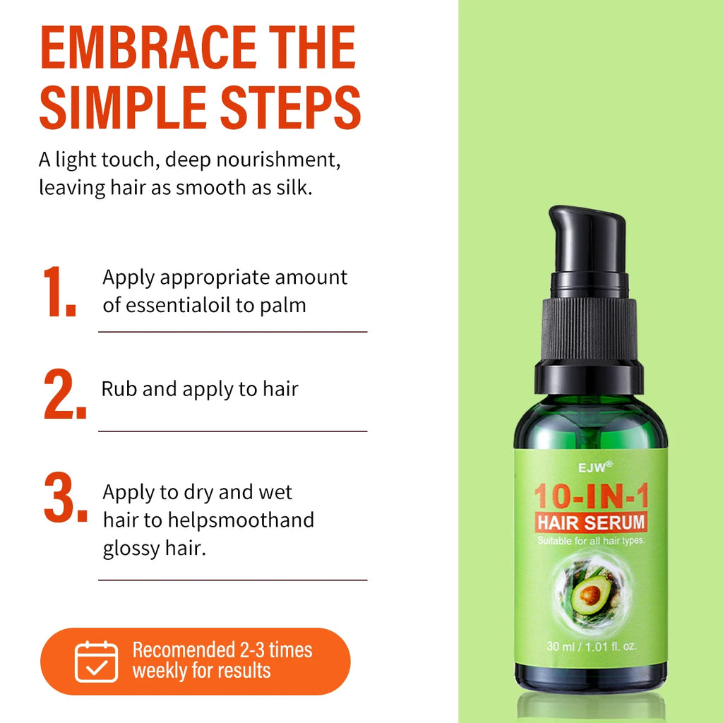 10-IN-1 Hair Oil for Frizzy, Dry Hair, Leave-In Conditioner for Long & Detangled Hair, Split Ends, Breakage , Reduces Frizz & D Oasis Select