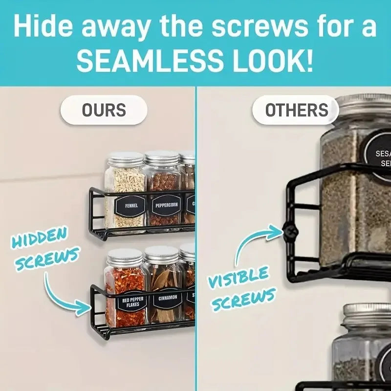 Iron Shelf Wall Mounted Organiser Kitchen Home Spice Storage Rack Bathroom Storage Drainage Rack Bathroom Kitchen Accessories Oasis Select