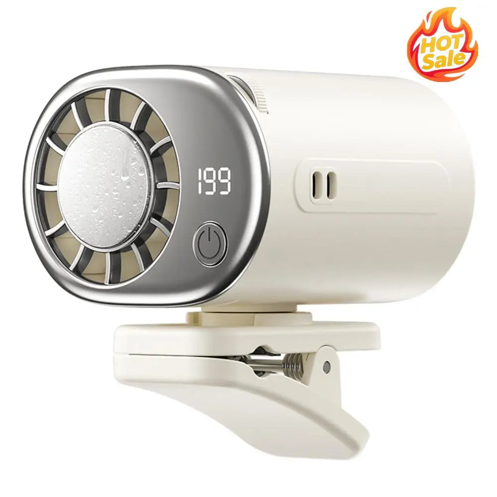 USB Backseat Cooling Fan with LED Display Car Clamp Cooler Rotatable Fan 360° Rotation for Infant Kids Dogs Summer Road Trips Oasis Select